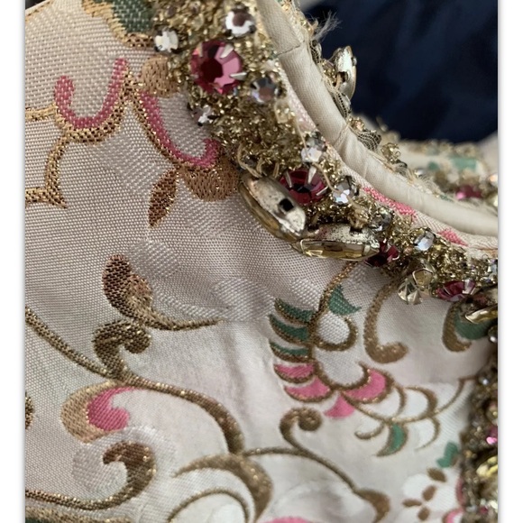 VTG 1950’s Porter’s Madison Ave at 62nd Street Brocade Rhinestone Party Dress - Picture 14 of 15